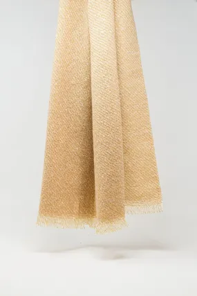 Camel-Colored Scarf With Gold Thread Detail