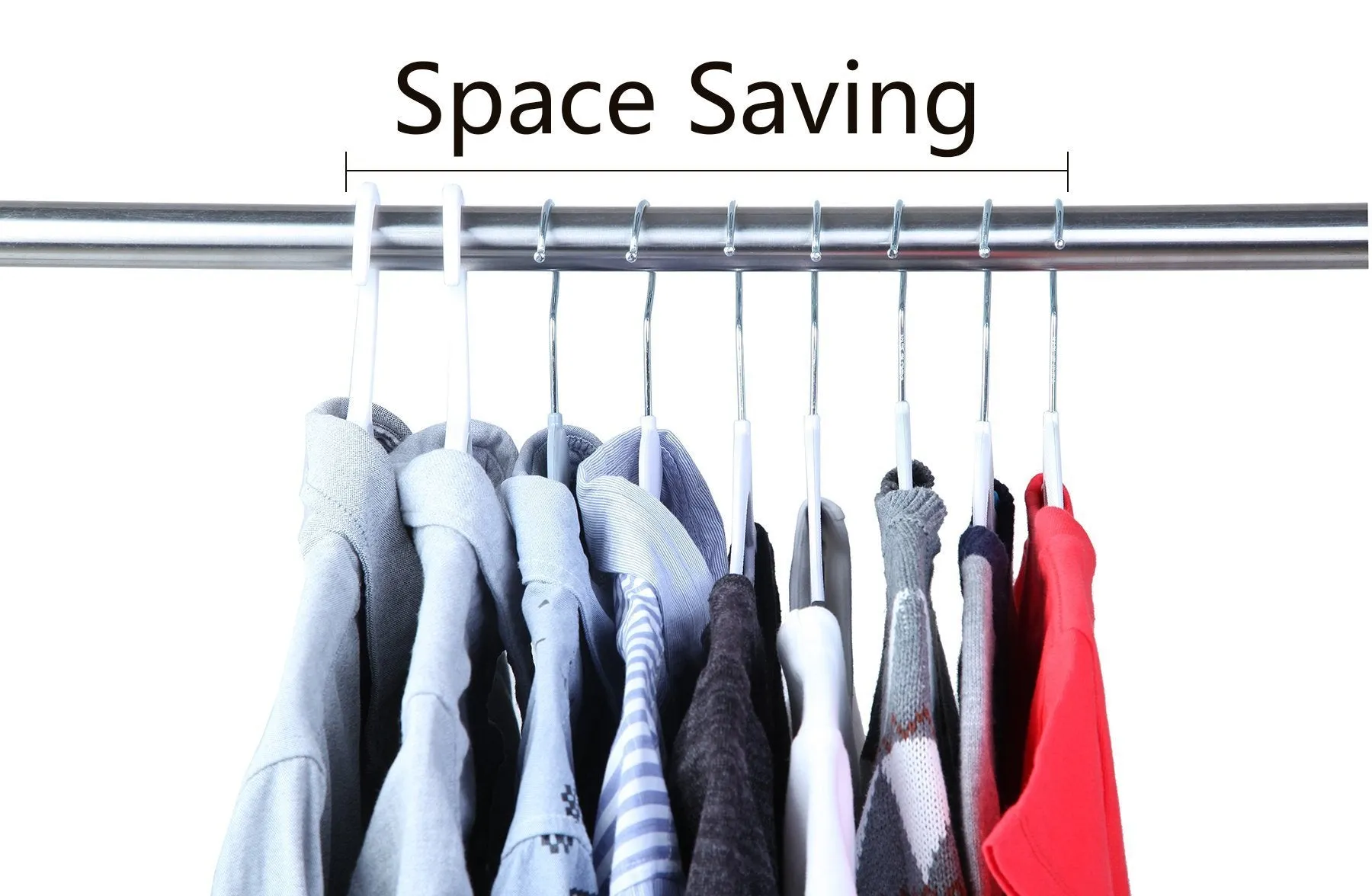 Finnhomy Heavy Duty 50 Pack Plastic Hangers, Durable Clothes Hangers with Non-Slip Pads, Space Saving Organizer for Bedroom Closet, Great for Shirts, Pants, White