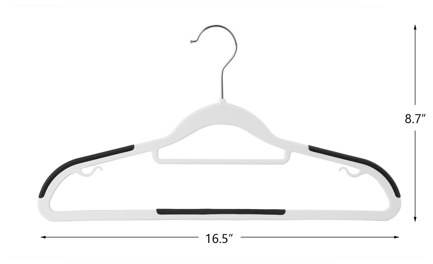 Finnhomy Heavy Duty 50 Pack Plastic Hangers, Durable Clothes Hangers with Non-Slip Pads, Space Saving Organizer for Bedroom Closet, Great for Shirts, Pants, White