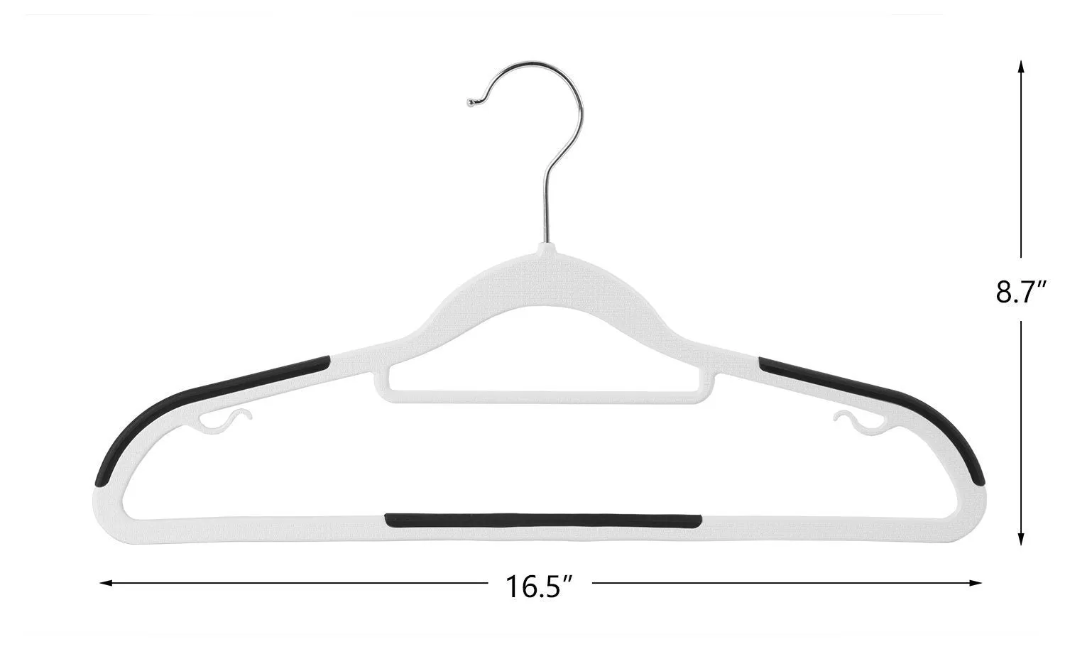 Finnhomy Heavy Duty 50 Pack Plastic Hangers, Durable Clothes Hangers with Non-Slip Pads, Space Saving Organizer for Bedroom Closet, Great for Shirts, Pants, White