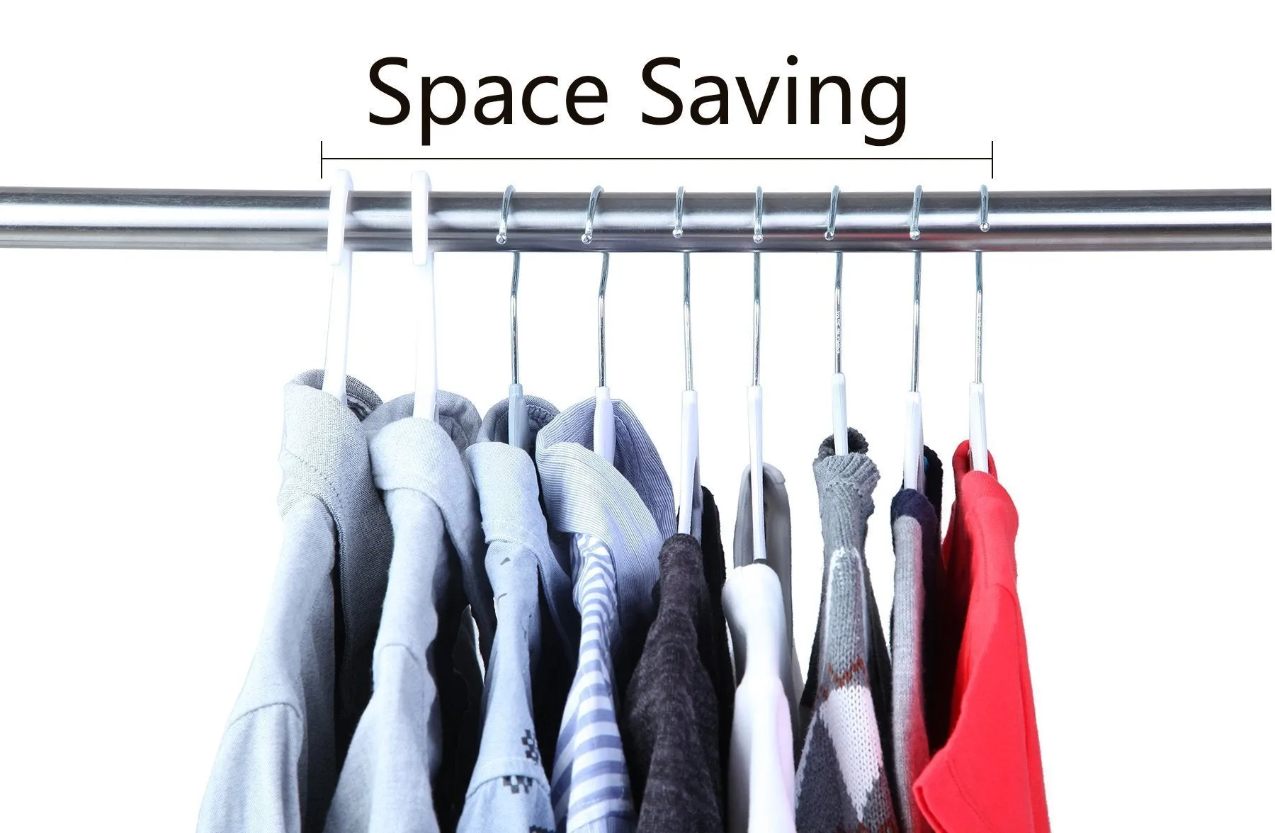 Finnhomy Heavy Duty 50 Pack Plastic Hangers, Durable Clothes Hangers with Non-Slip Pads, Space Saving Organizer for Bedroom Closet, Great for Shirts, Pants, White