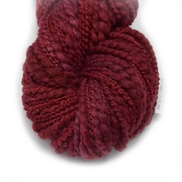 Hand Spun Tasmanina Merino Wool Chunky Art Yarn in Red 12738