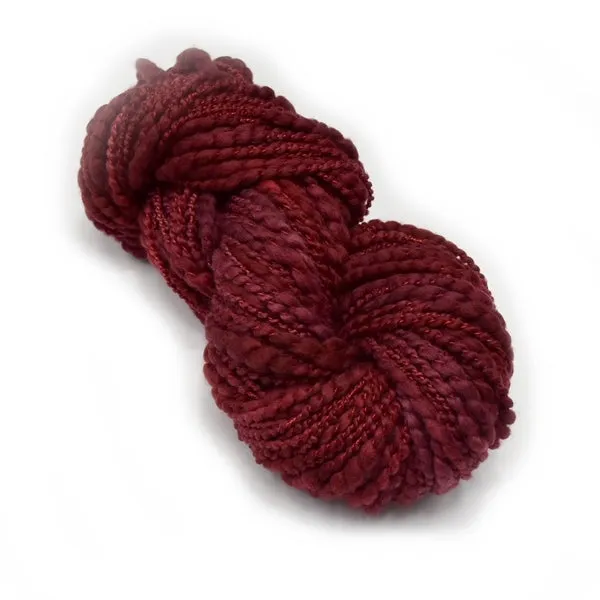 Hand Spun Tasmanina Merino Wool Chunky Art Yarn in Red 12738