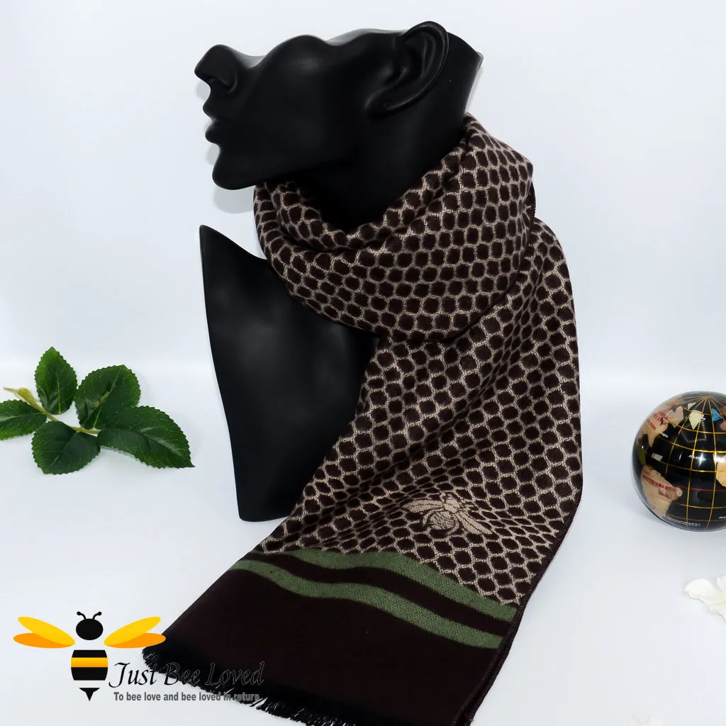 Men's Faux Cashmere Knit Bee Scarf - 5 Colours