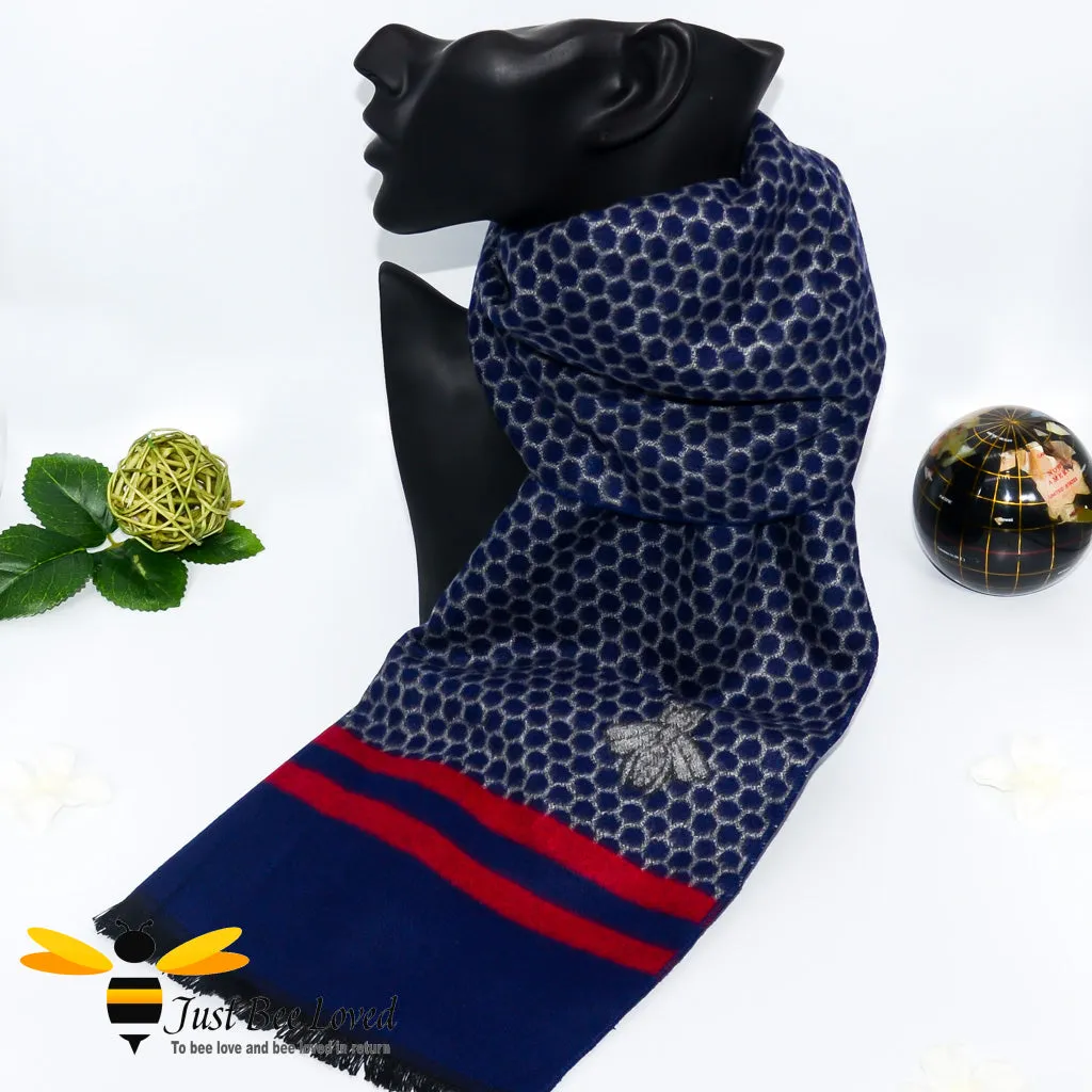 Men's Faux Cashmere Knit Bee Scarf - 5 Colours