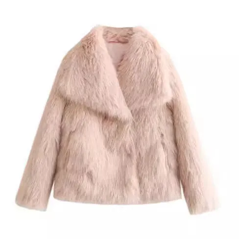 OMNI™ Casual Winter Long Sleeve Plush Fur Coat