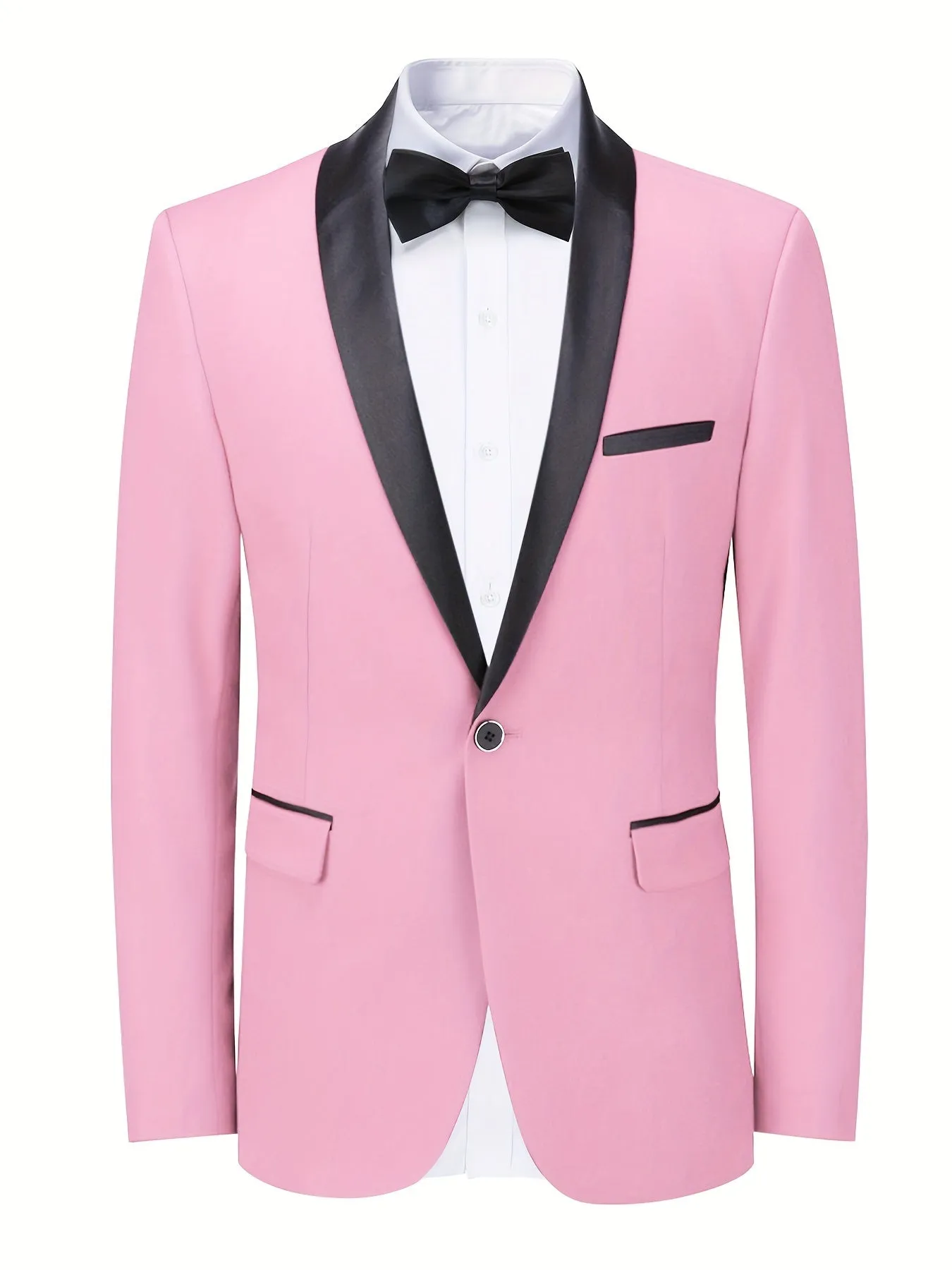 Purple Blazer For Men | OneButton Casual Suit Coat With Flap Pockets