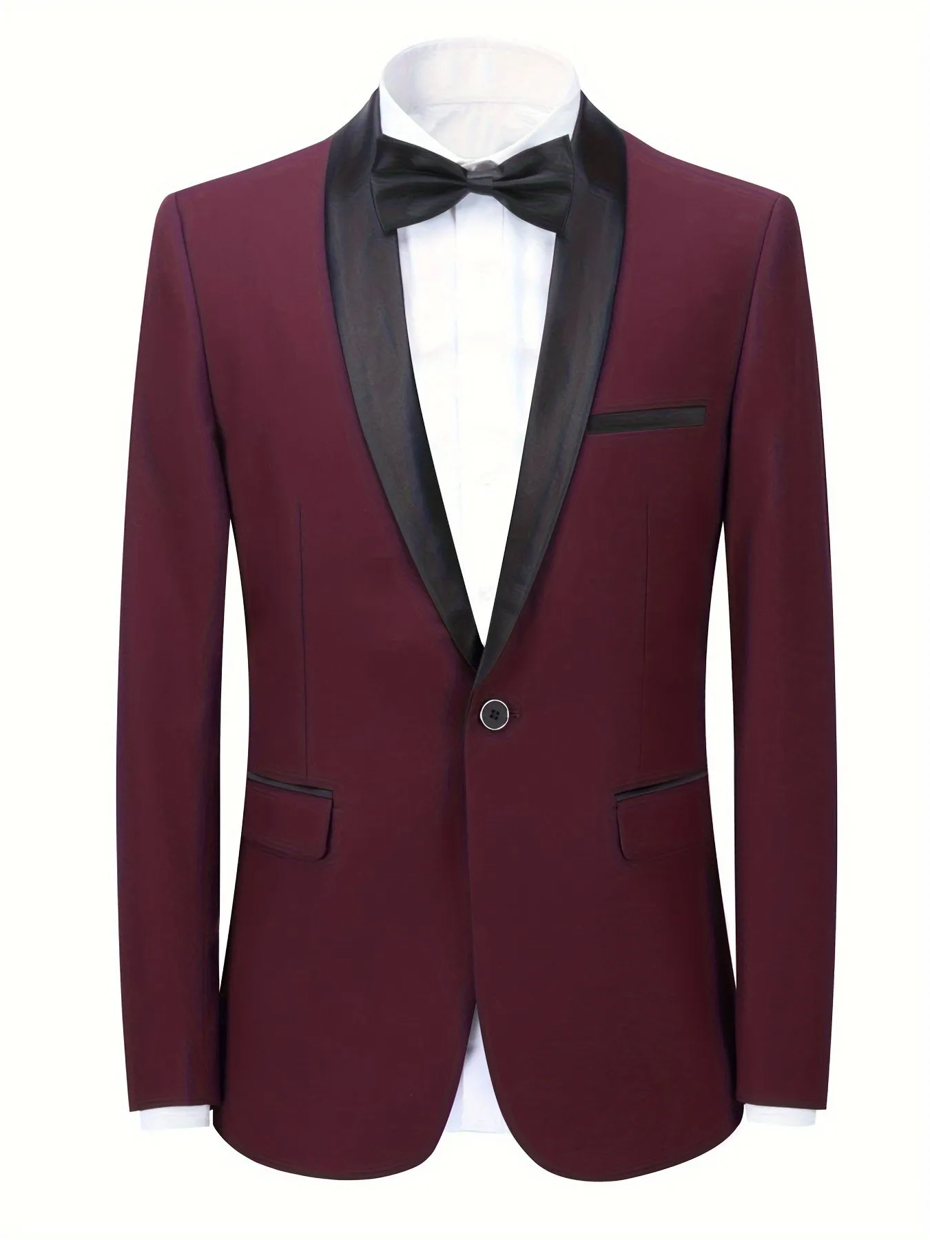 Purple Blazer For Men | OneButton Casual Suit Coat With Flap Pockets