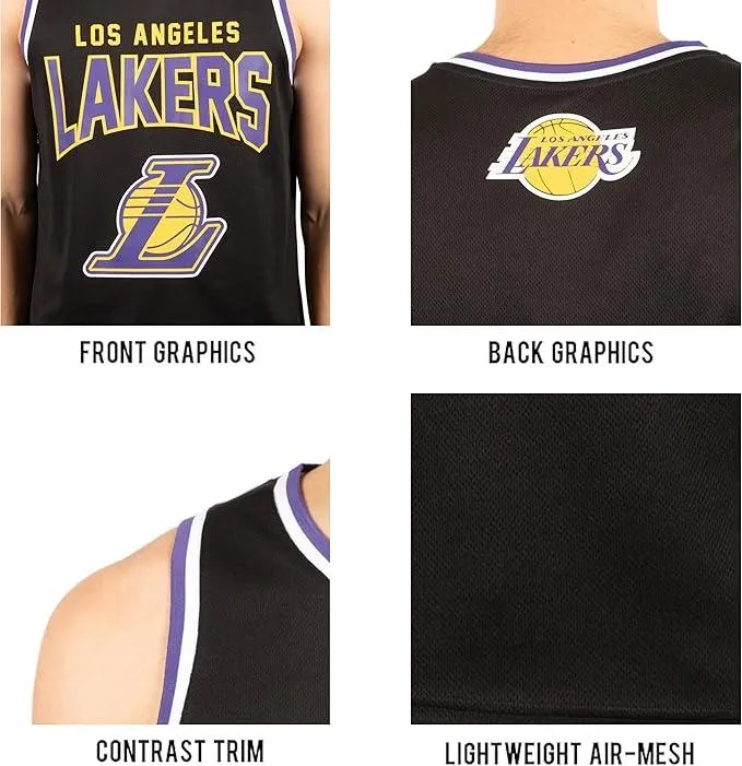 Ultra Game NBA Official Men’s Super Soft Sleeveless Tank Top Muscle T-Shirt - Unisex, Los Angeles Lakers, Black|Los Angeles Lakers