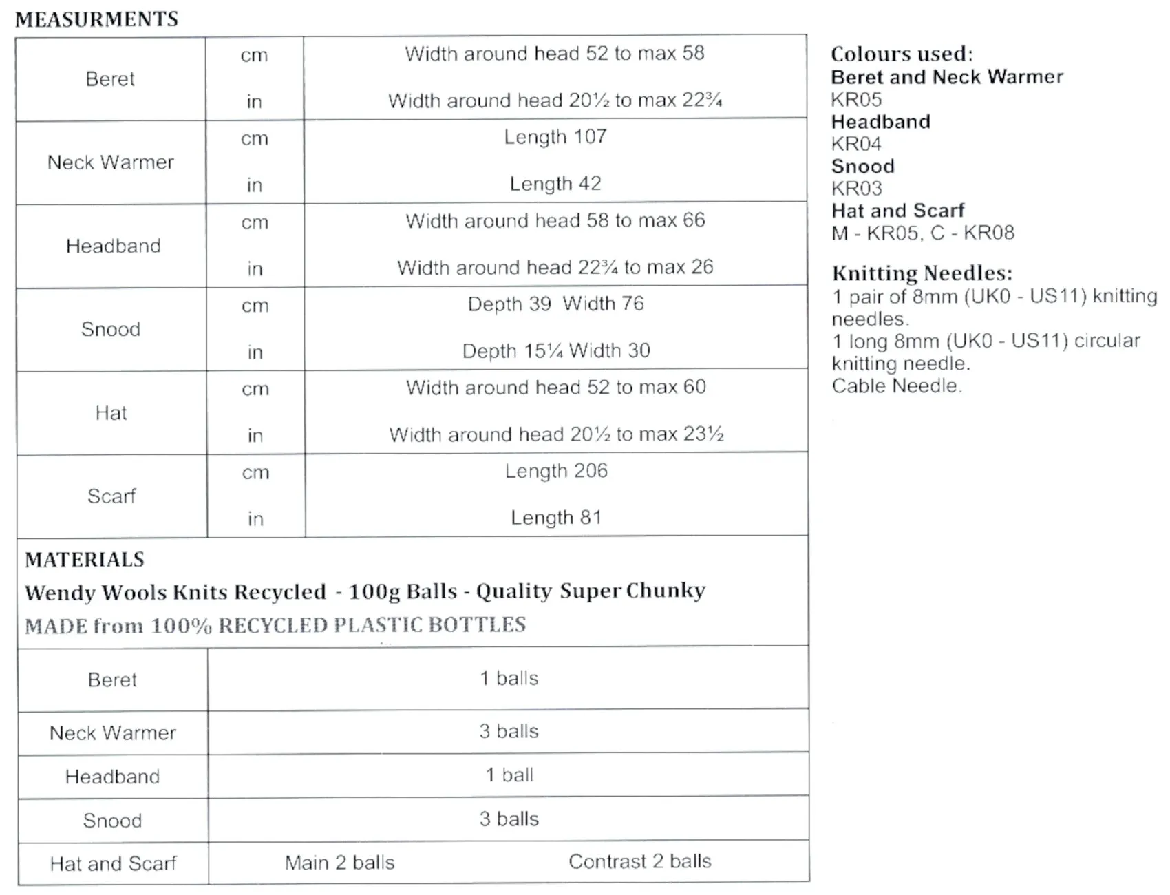 Wendy Super Chunky Knitting Pattern - Adult's Winter Accessories (7008)