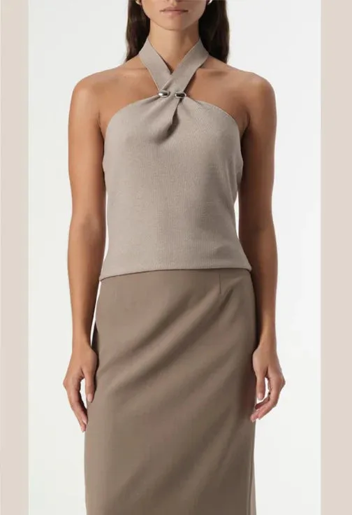 ZINNIA KNIT TOP | Taupe